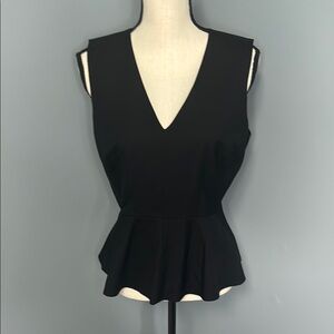 J. Crew Women’s Black Sleeveless Zip Back Peplum Blouse Top Sz 6